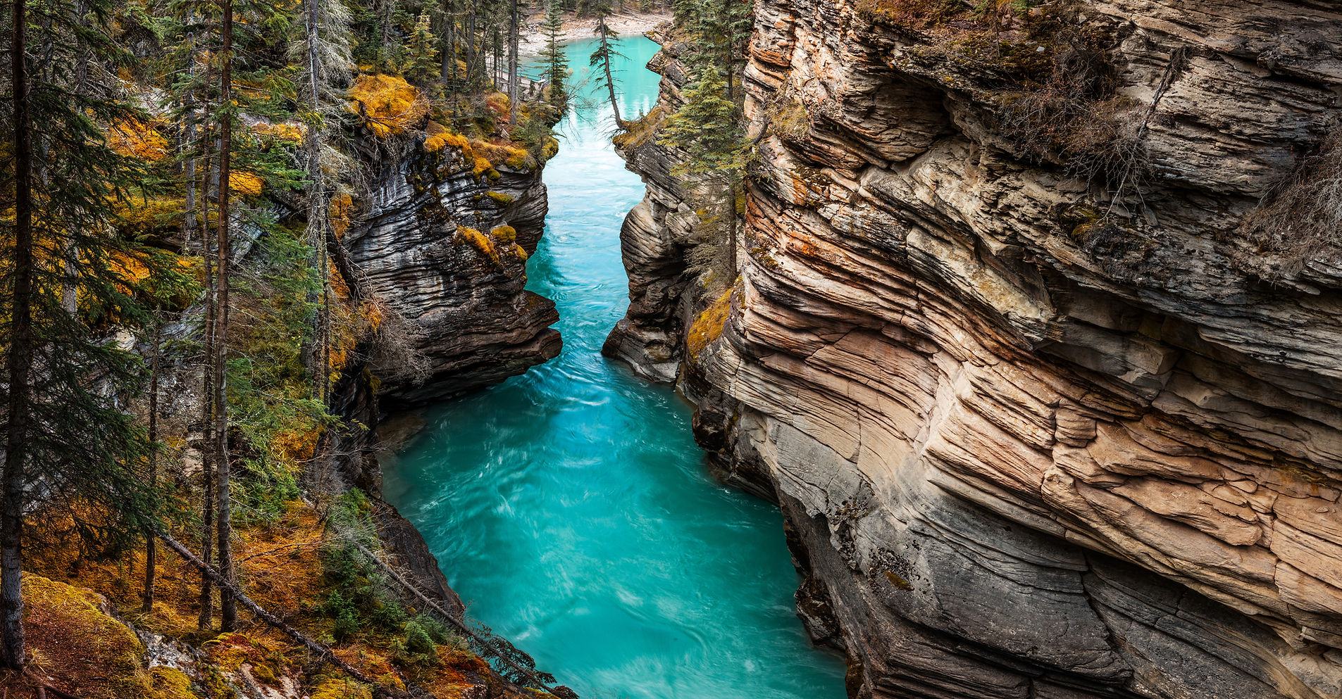 River gorge at dusk
